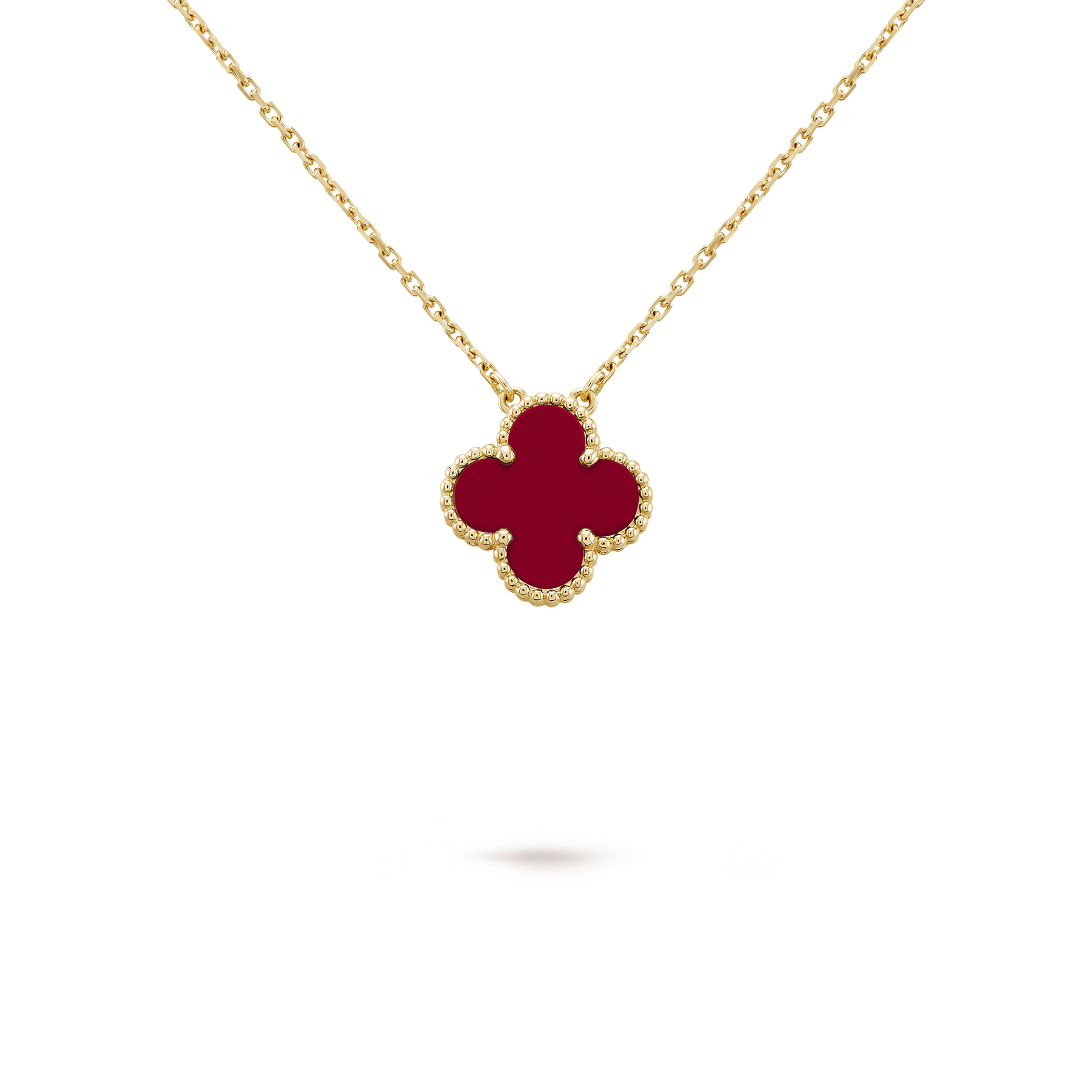 V*N CL*F arpels vintage alhambra pendant - yellow gold, carnelian  vcard38500